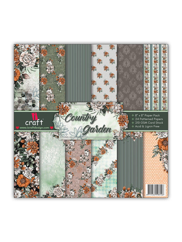 Icraft Paper Pattern-8"X 8"-Country Garden