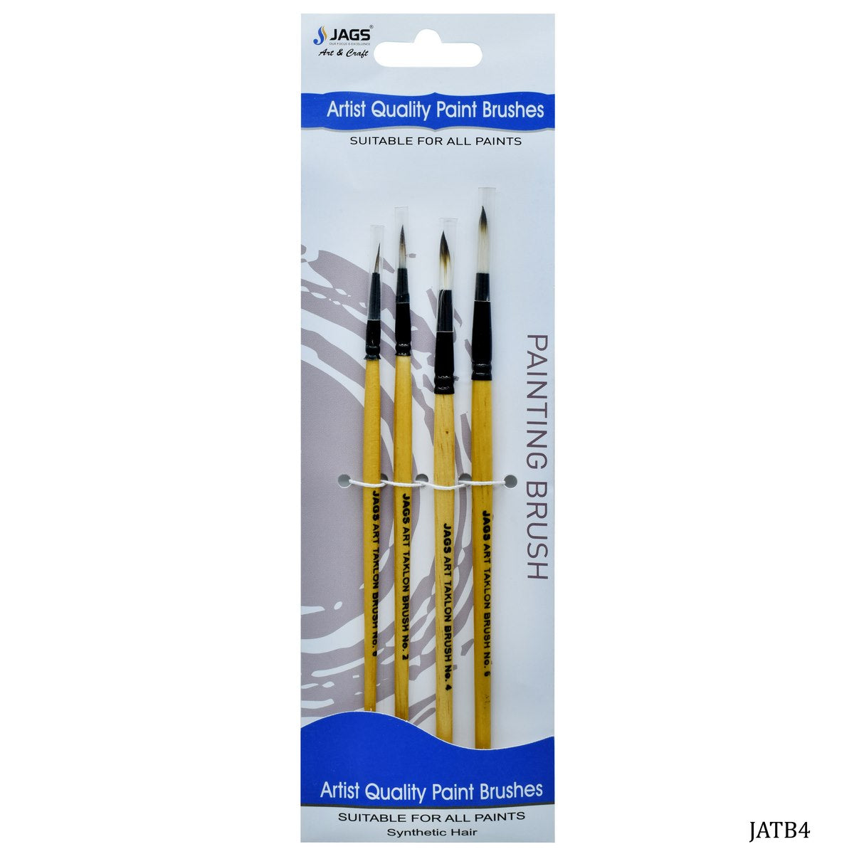 Jags Artist Taklon Brush 4Pcs No 0/02/04/06 Jatb4