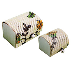 Bamboo Jewellery Box 2Pc Set J1114