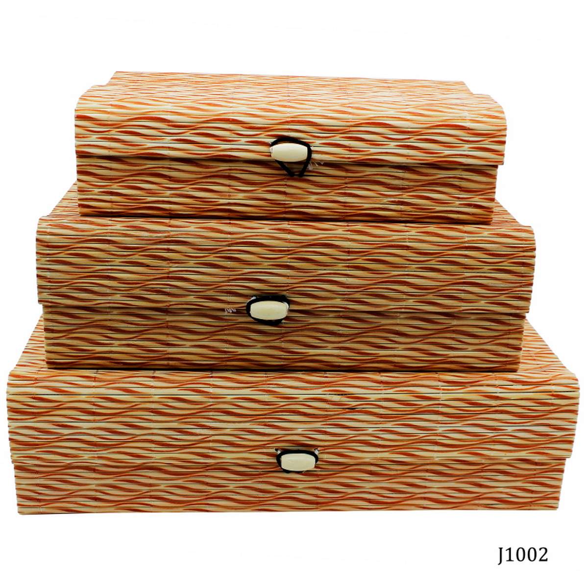 Bamboo Jewellery Box 3Pc Set J1002