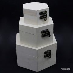 Wooden Empty Box 3Pcs 6 Cut 5.5X5.5X3.5Cm Web1477