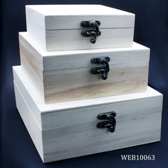 Wooden Empty Box 3Pcs 7.5X6X3.5Cm Web10063