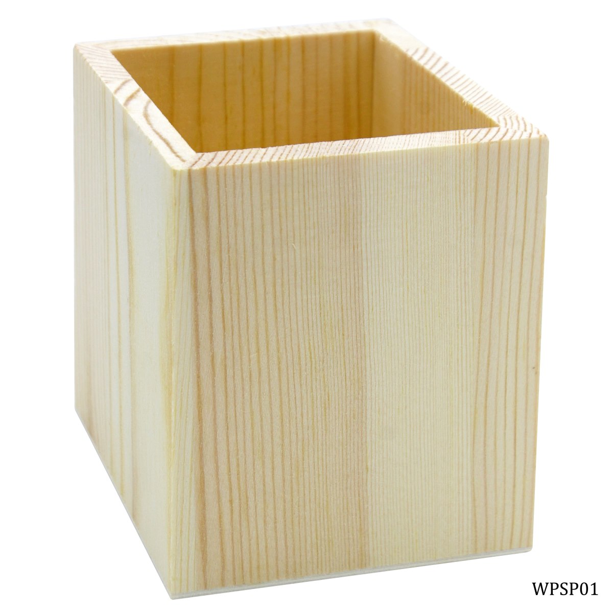 Wooden Pen Stand Plain Square Small Wpsp01