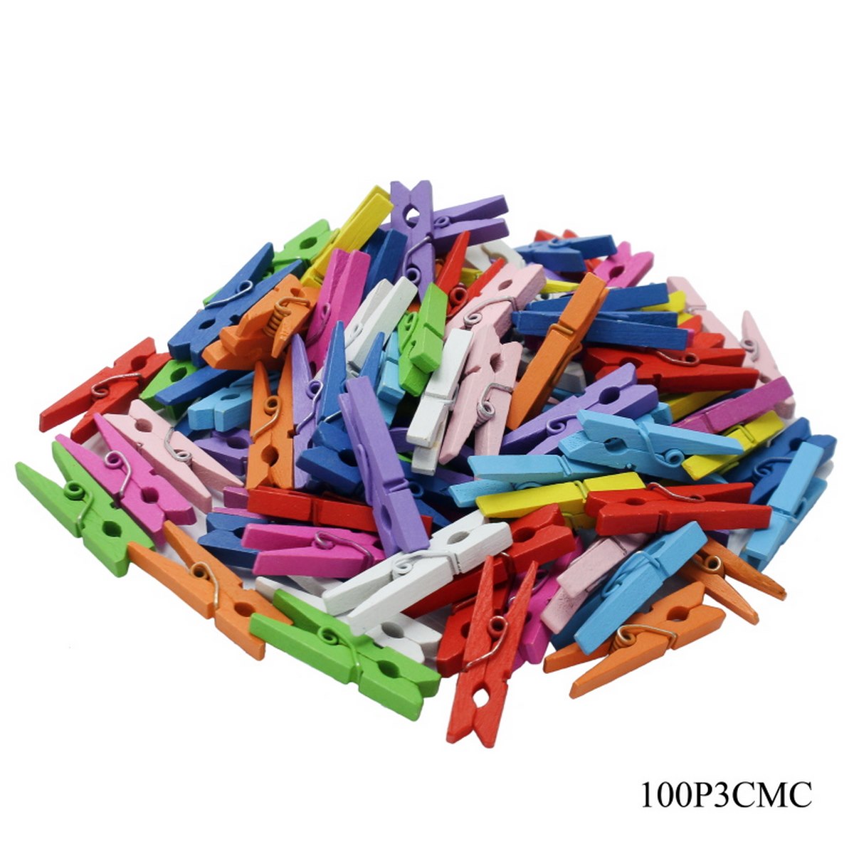 Wooden Clip 30Mm 100Pcs Small Color 100P3Cmc