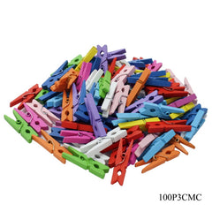 Wooden Clip 30Mm 100Pcs Small Color 100P3Cmc