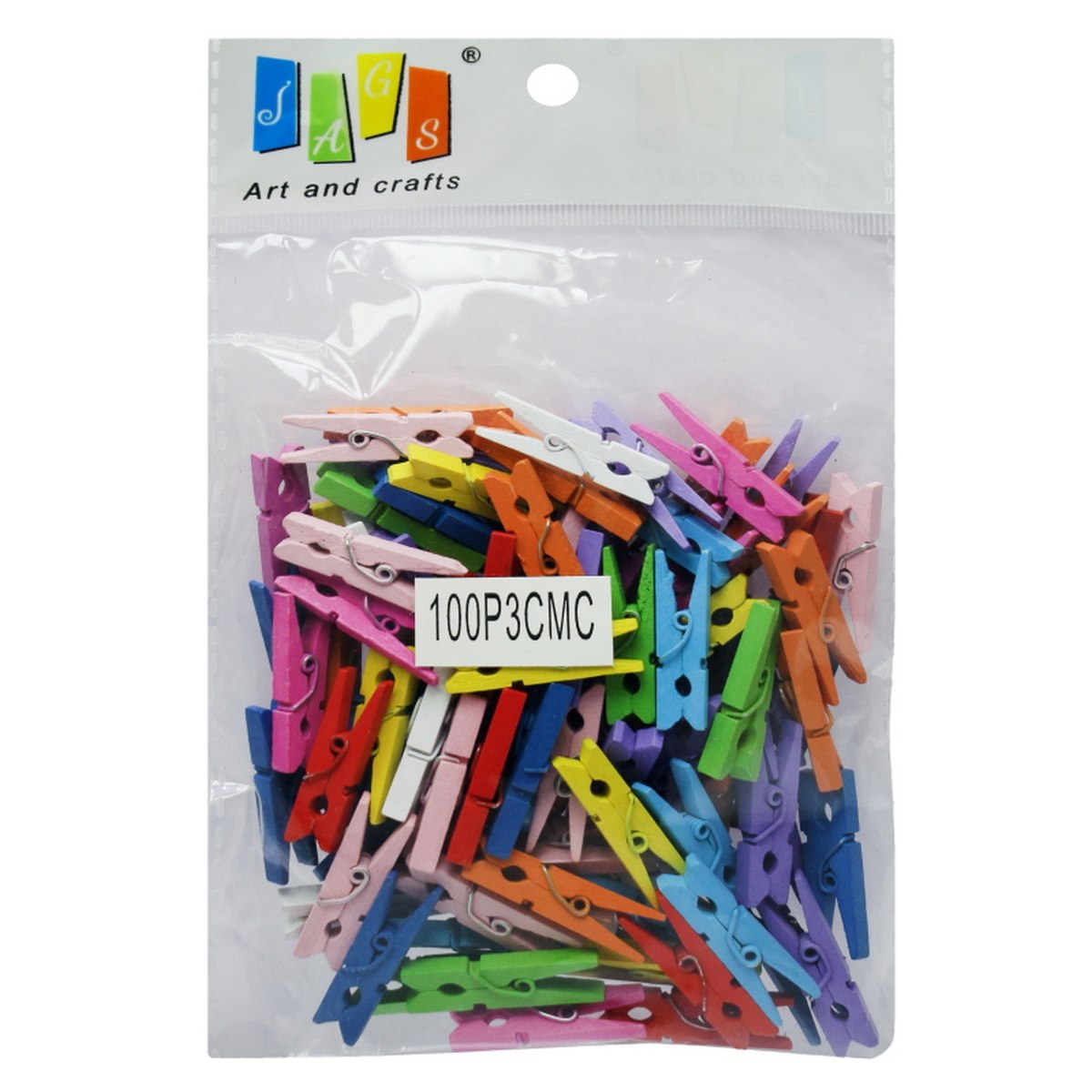 Wooden Clip 30Mm 100Pcs Small Color 100P3Cmc