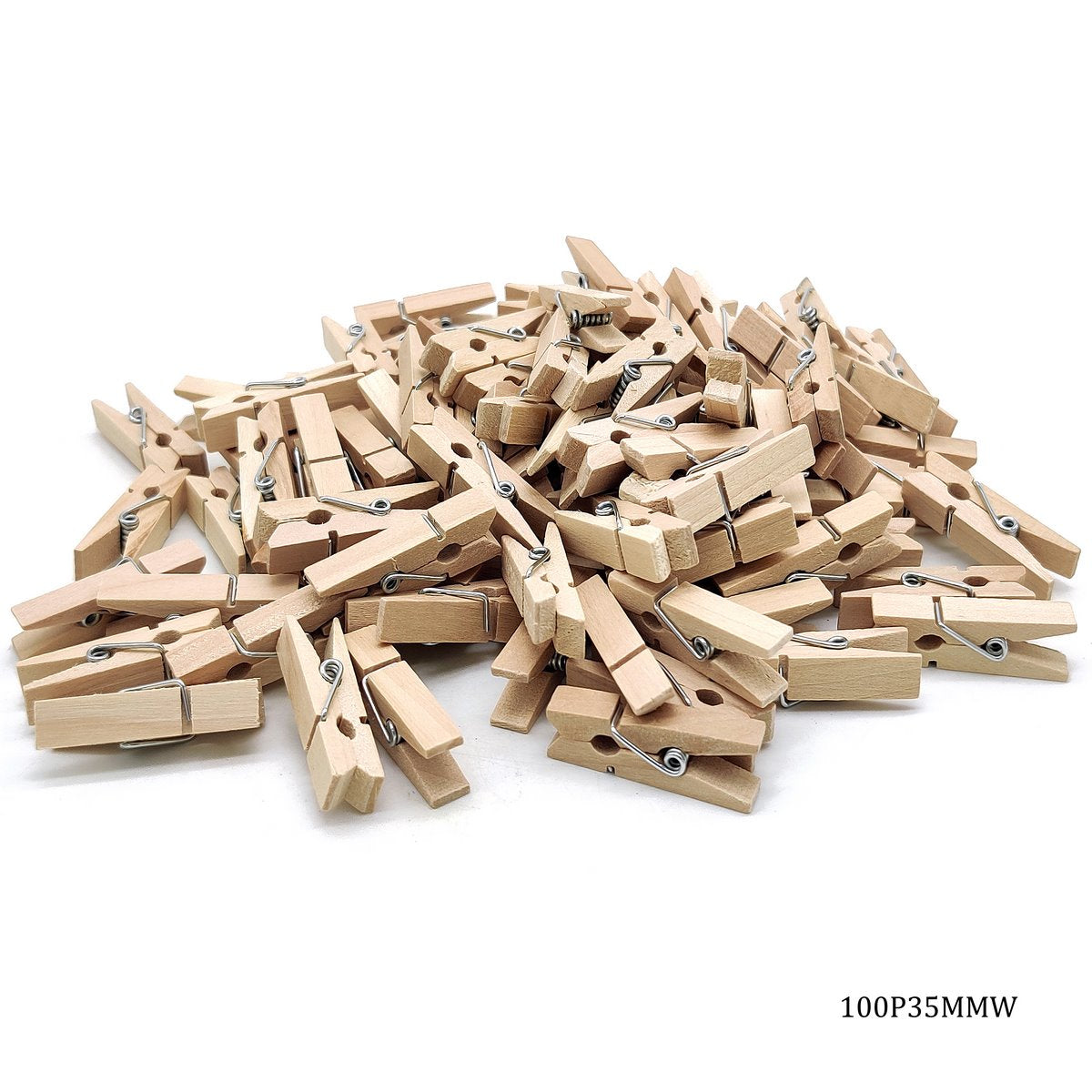 Wooden Clip 35Mm 100Pcs White 100P35Mmw