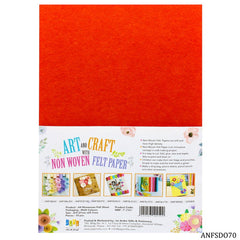 A4 Nonwoven Felt Sheet Dark Orange 70 Anfsdo70