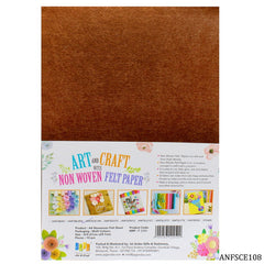 A4 Nonwoven Felt Sheet Light Brown 108 Anfsce108