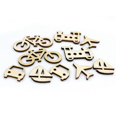 Wooden Craft Travel Vehicle Design Big 10Pcs Wc-10