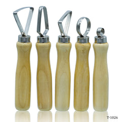 Wooden Craft Clay Tool Set Of 5Pics T-1026