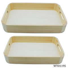 Wooden Decoupage Tray Ovel 2Pcs Set Wto1195