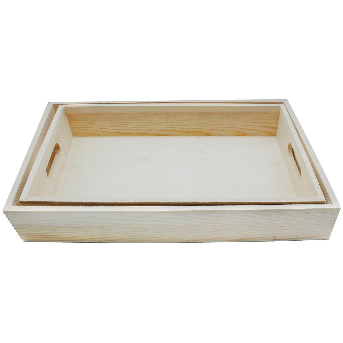 Wooden Decoupage Tray Square 2Pcs Set Wts1192