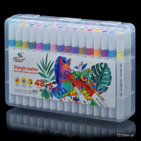 Triangle Marker Soft Headed Double Brush 48 Color Td7899-48