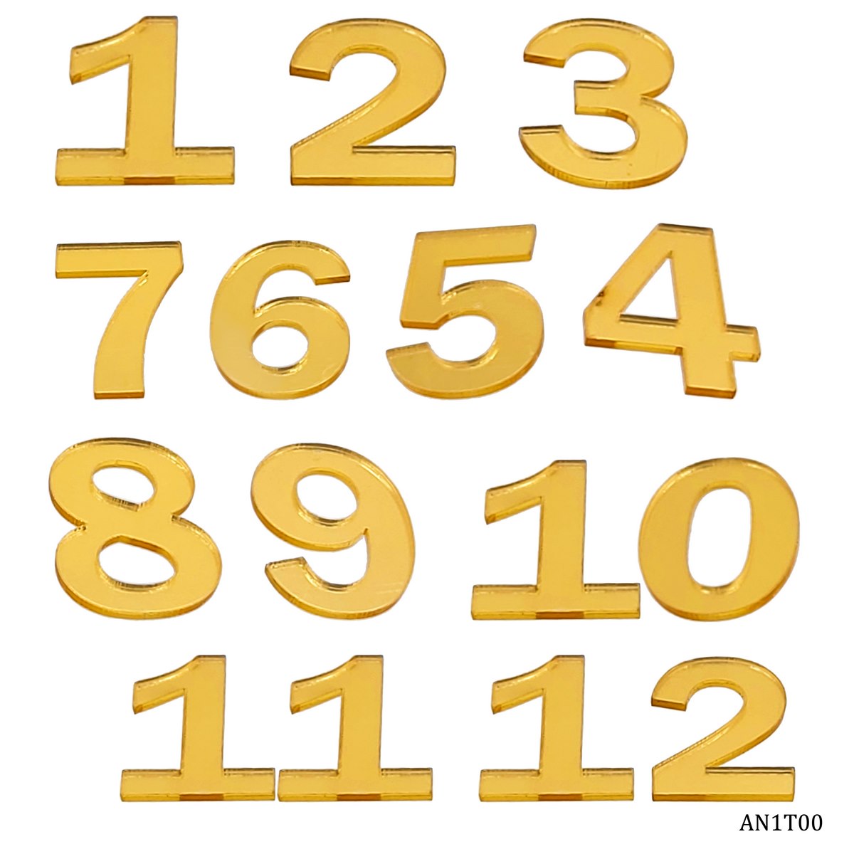 Acrylic Numberical For Clock Gold 12 Pc Set An1T00