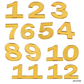 Acrylic Numberical For Clock Gold 12 Pc Set An1T00