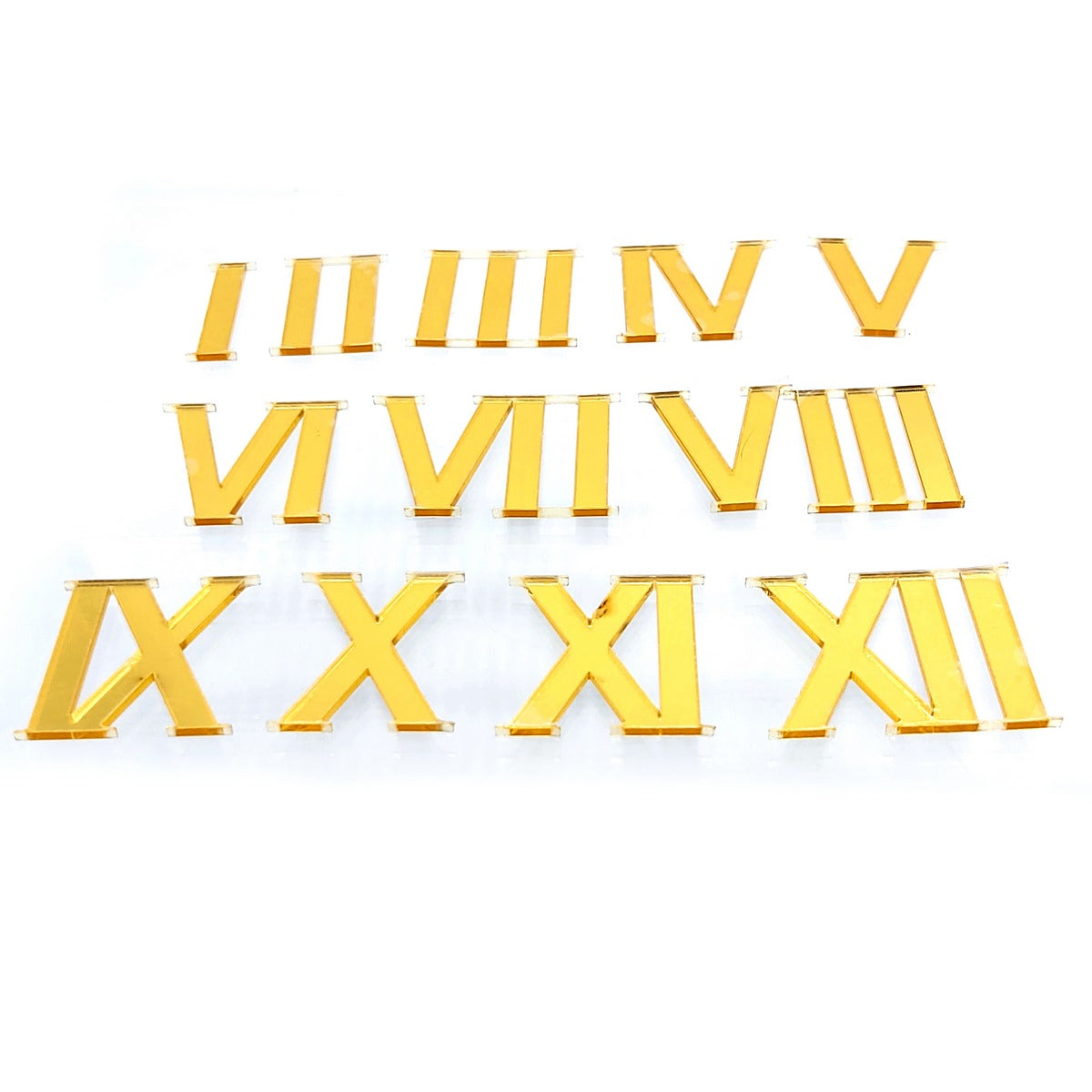 Acrylic Roman Number For Clock Gold 12Pcset Arn100