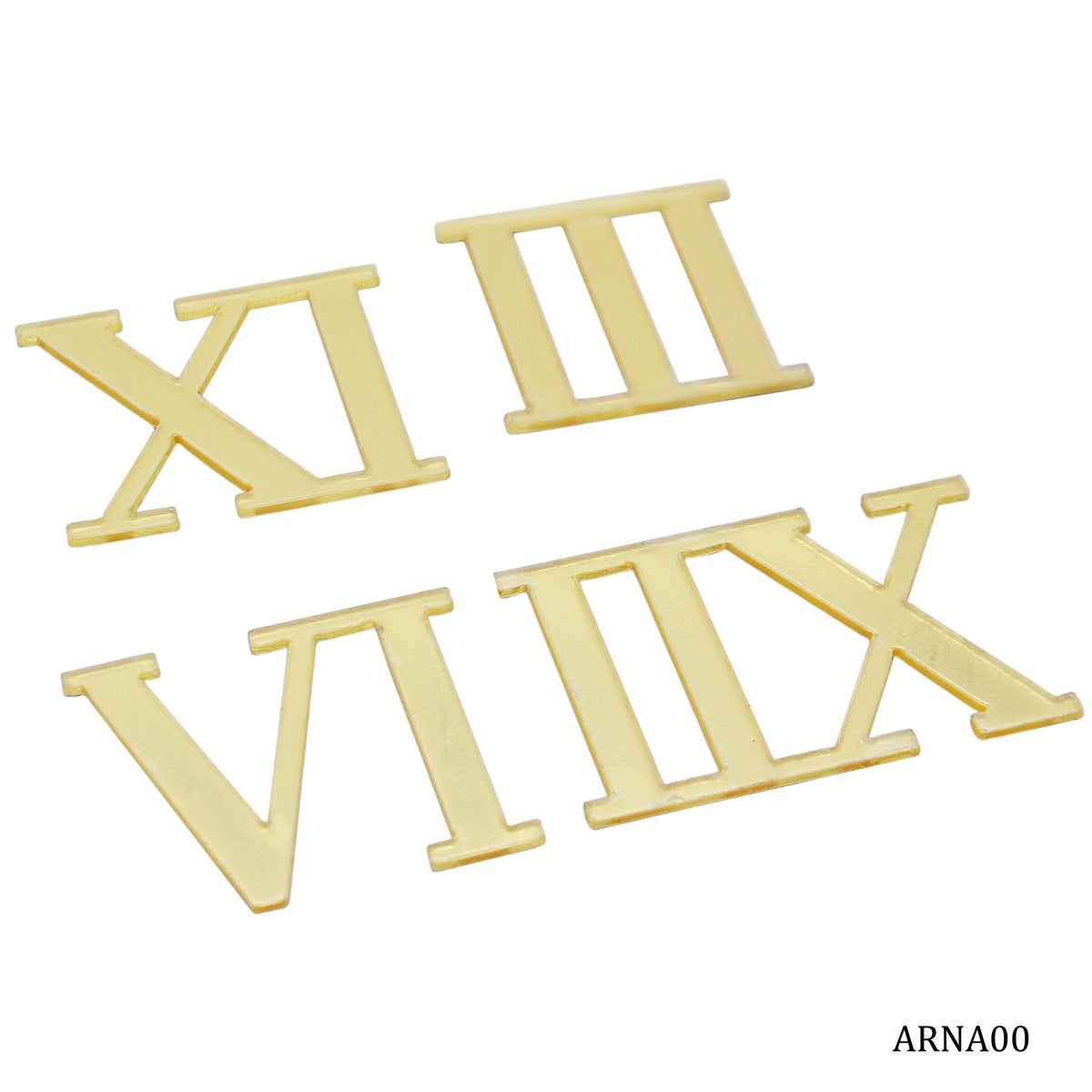 Acrylic Roman Number For Clock Gold 12Pcset Arn100