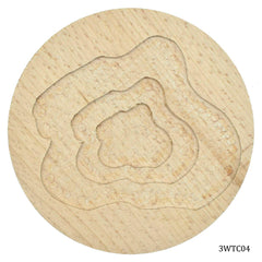 3D Wooden Tea Coaster Round 3Wtc04