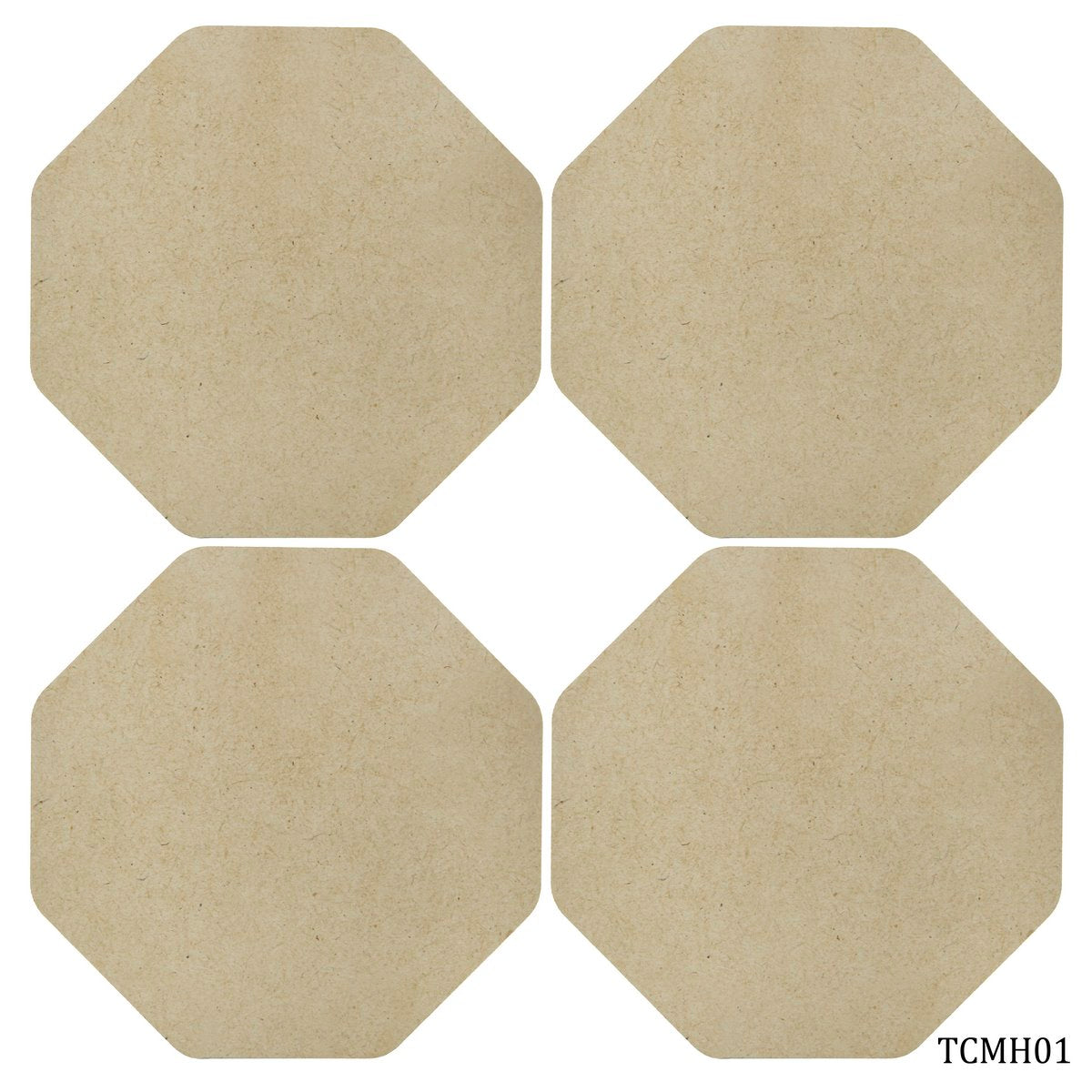 Tea Coaster Mdf Hexagon 3.9Inch 2Mm 4Pc Set Tcmh01