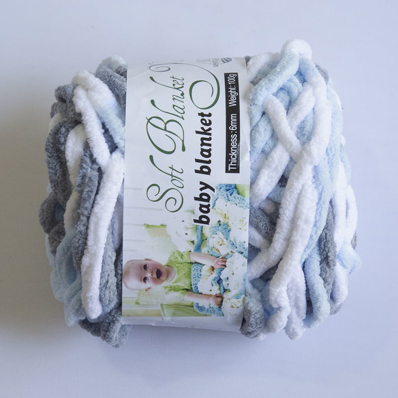 Baby Blanket Yarn Multy White