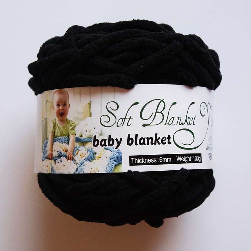 Baby Blanket Yarn Black