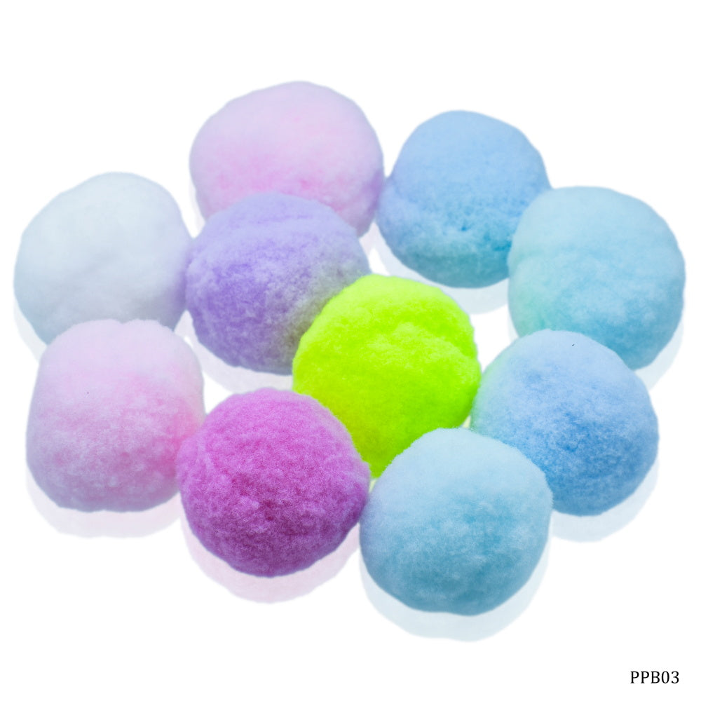 Poam Poam Ball Pastel Colors 4CM 10Pics PPB03