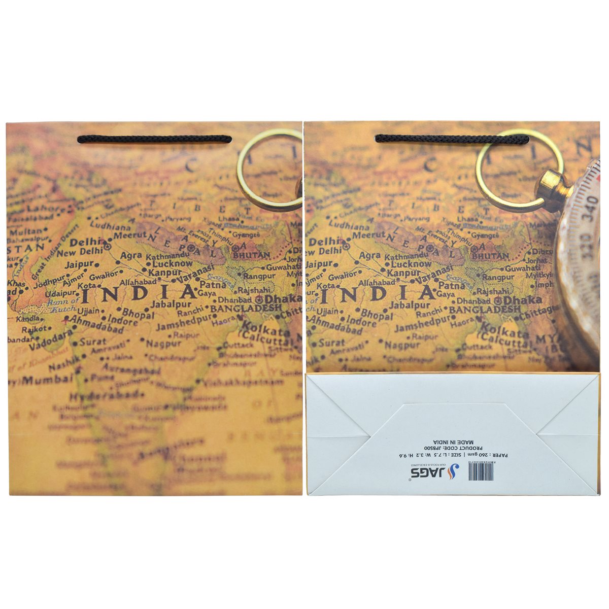 Jags Paper Bag Small (A5) Vintage Map India A5 Jpbs00