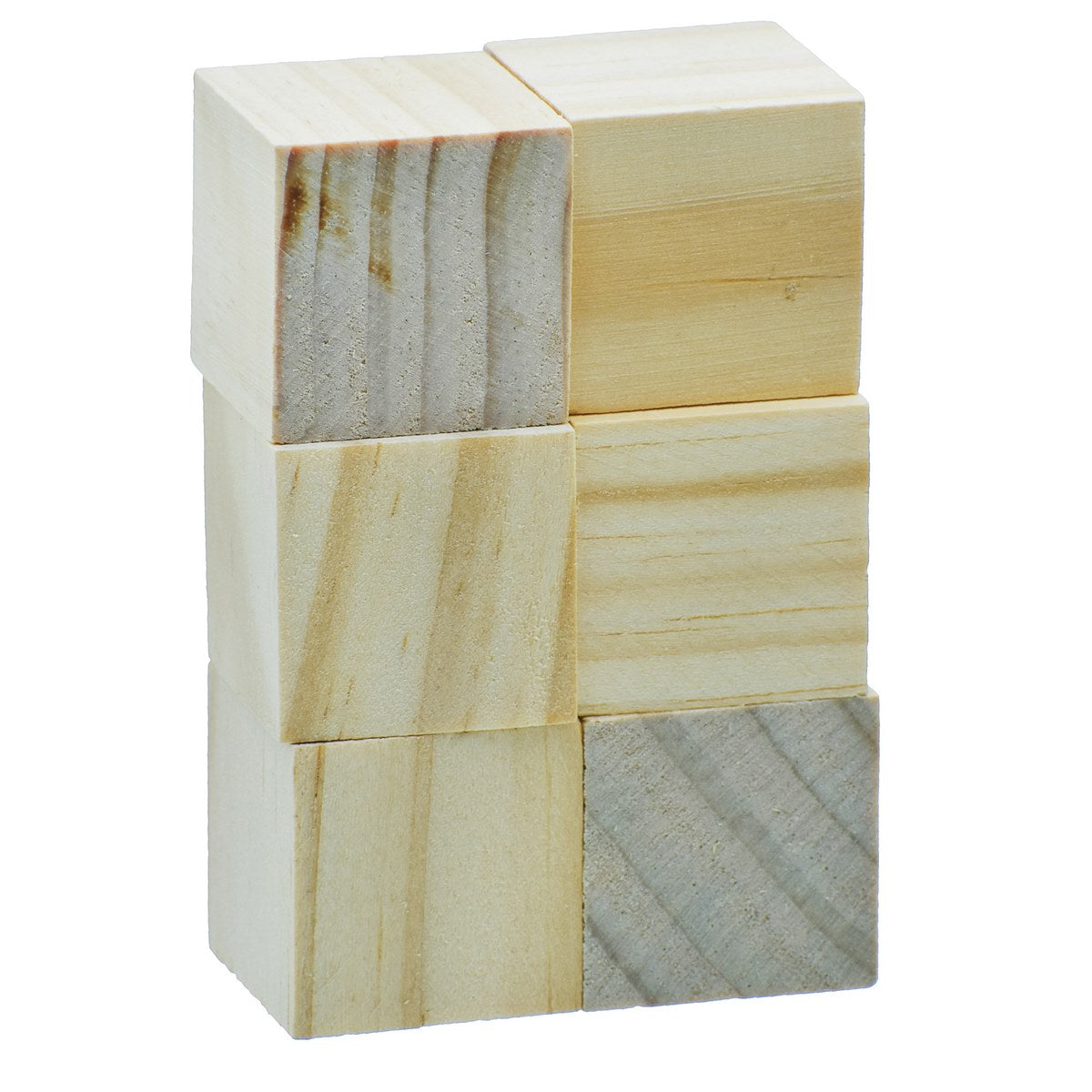Wooden Block Square 2.5Cm 6Pcs Wb2.5Cm
