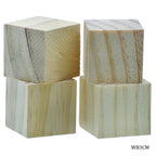 Wooden Block Square 3Cm 4Pcs Wb3Cm
