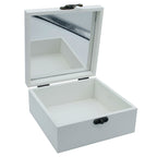 Wooden Empty Box 3Pcs White With Miror Xt2223