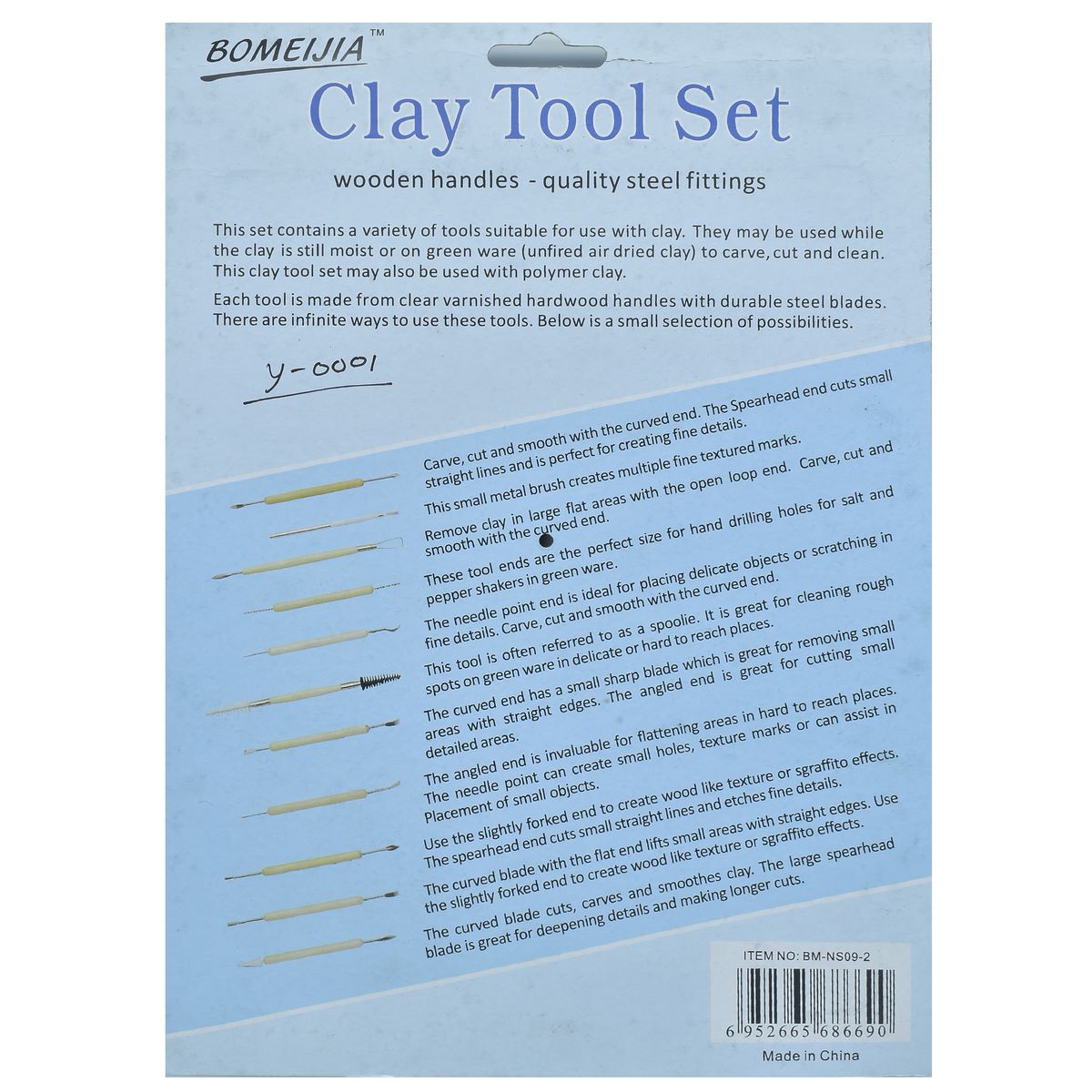 Craft Clay Tool Set 11Pcs Wooden Y-0001