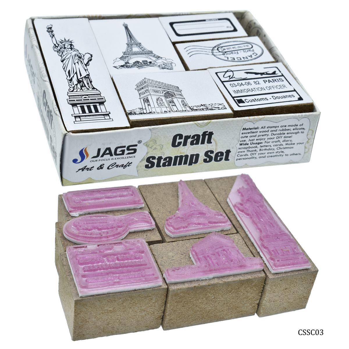 Craft Stamp Set Wonder Of World 6 Pcs Set Cssc03