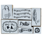 Craft Stamp Set Music Fether 7 Pcs Set Cssc06