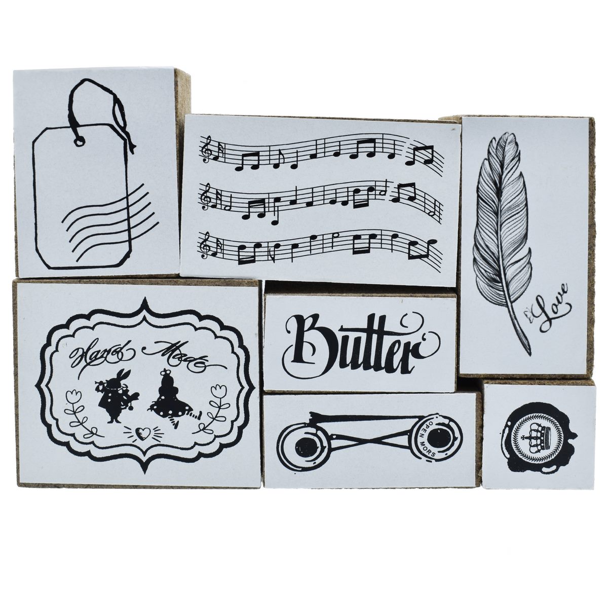 Craft Stamp Set Music Fether 7 Pcs Set Cssc06