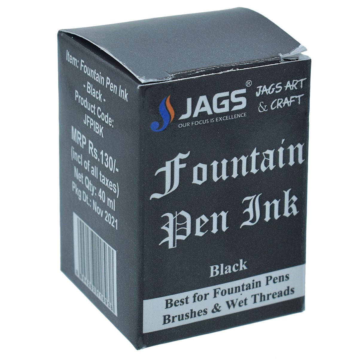 Jags Fountain Pen Inks 40Ml Black Jfpibk