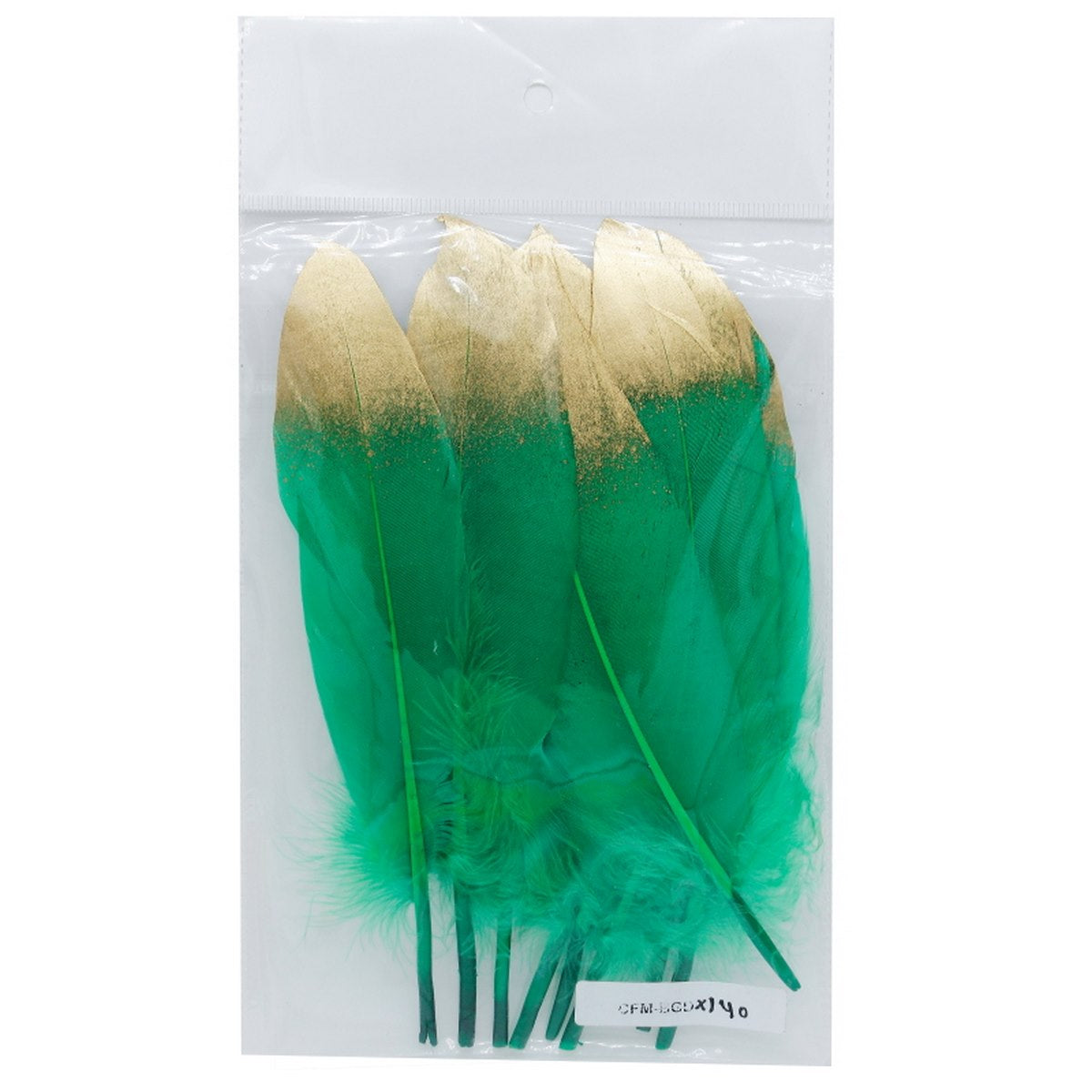 Feather Artificial Medium Colour&Gol 10Pcs Cfm-Bgd