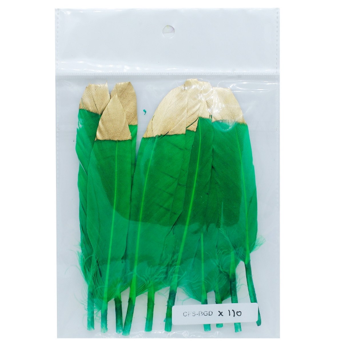 Feather Artificial Small Colour&Gold 10Pcs Cfs-Bgd