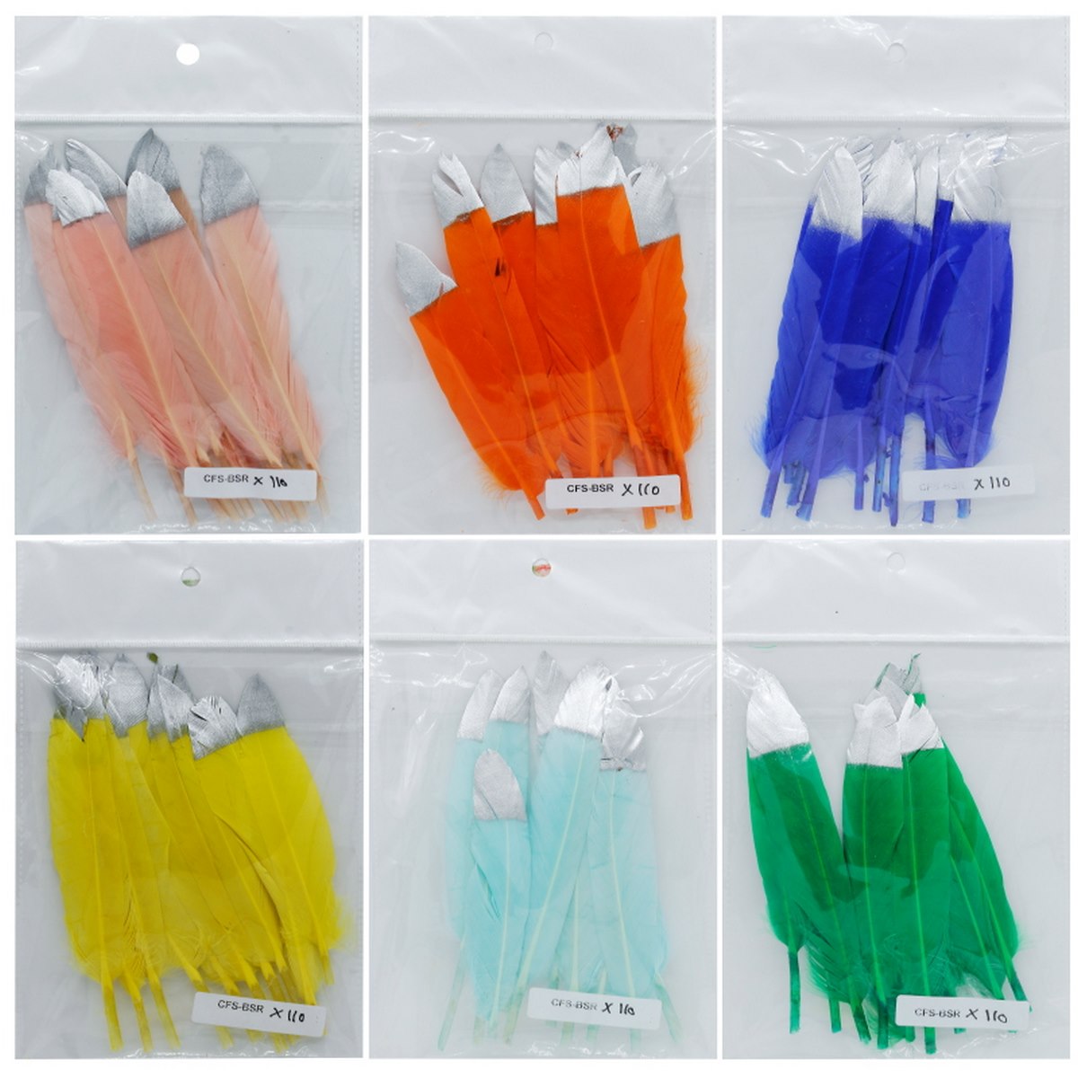 Feather Artificial Small Colour&Silv 10Pcs Cfs-Bsr