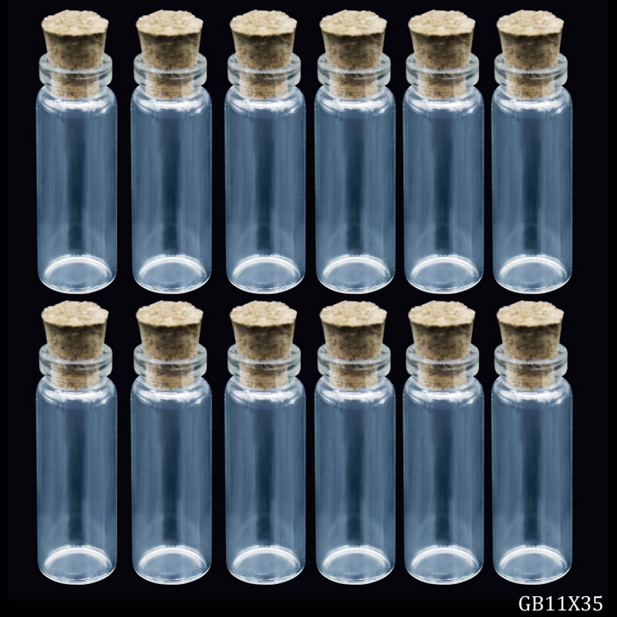 Glass Messages Bottle 11X35 12Pcs Set Gb11X35
