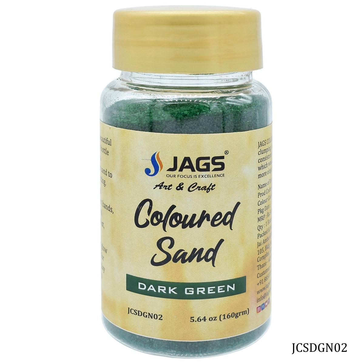 Jags Coloured Sand 160Gms Dark Green No 2 Jcsdgn02