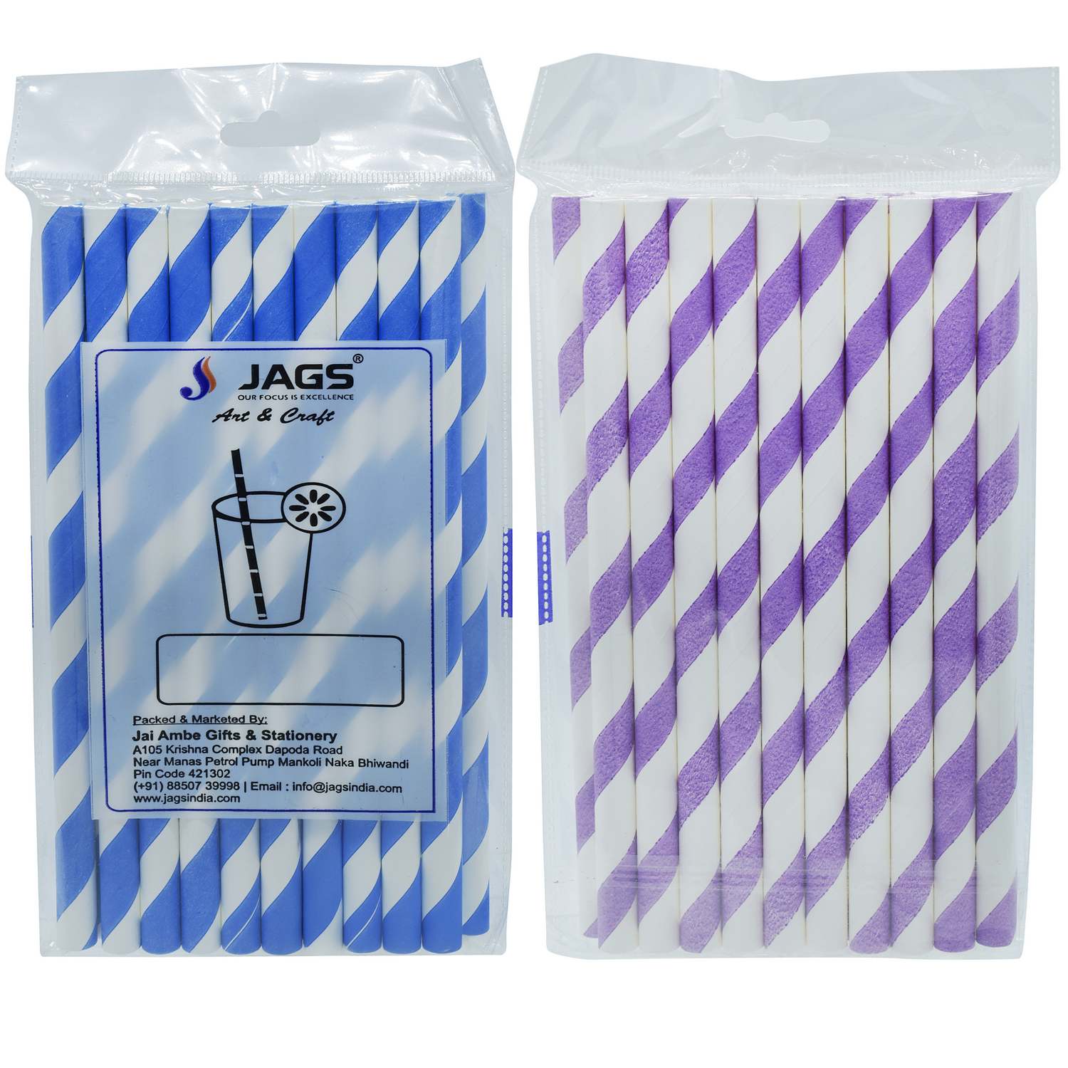 Jags Decorative Pipe Paper Straw 20Pcs JPS10MM