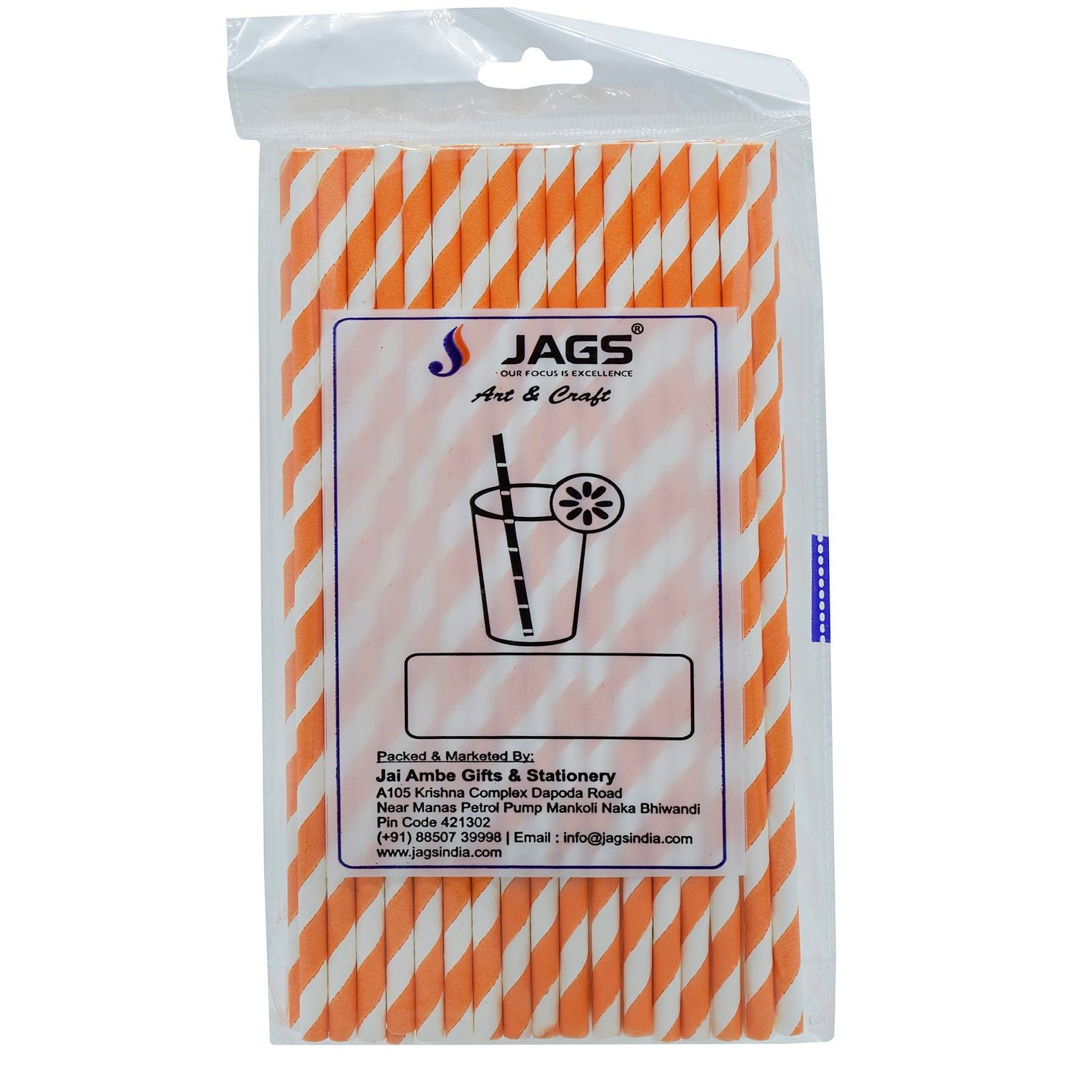 Jags Decorative Pipe Paper Straw 50Pcs JPS6MM