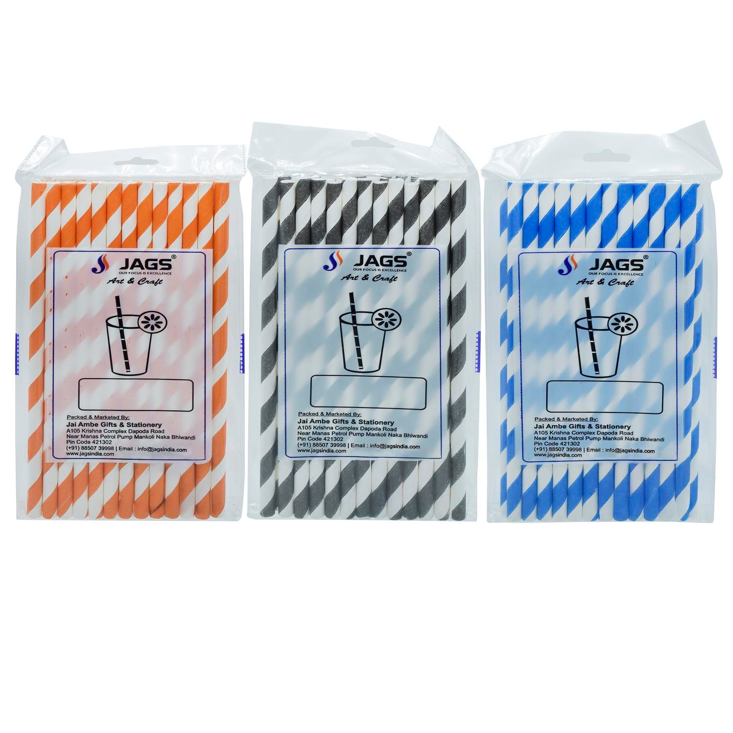 Jags Decorative Pipe Paper Straw 25Pcs JPS8MM