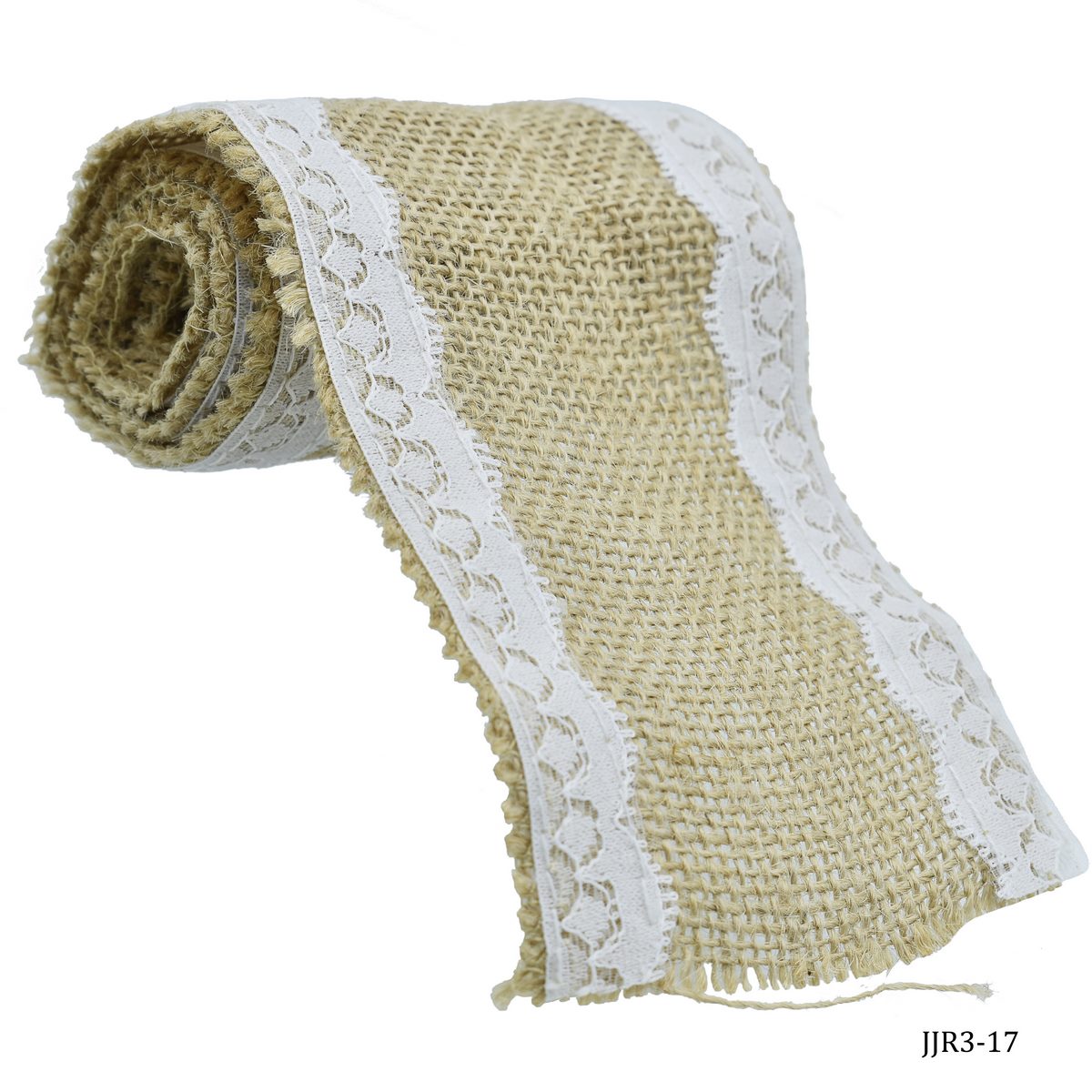 Jags Jute Roll Jute With Lace 2 Side 3Inch Jjr3-17