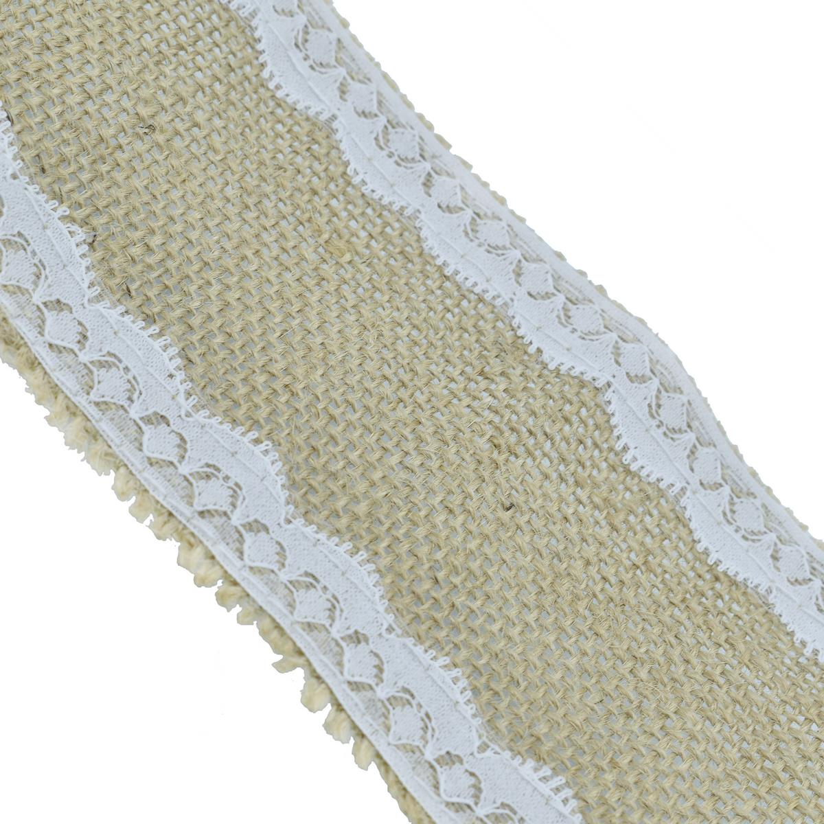 Jags Jute Roll Jute With Lace 2 Side 3Inch Jjr3-17