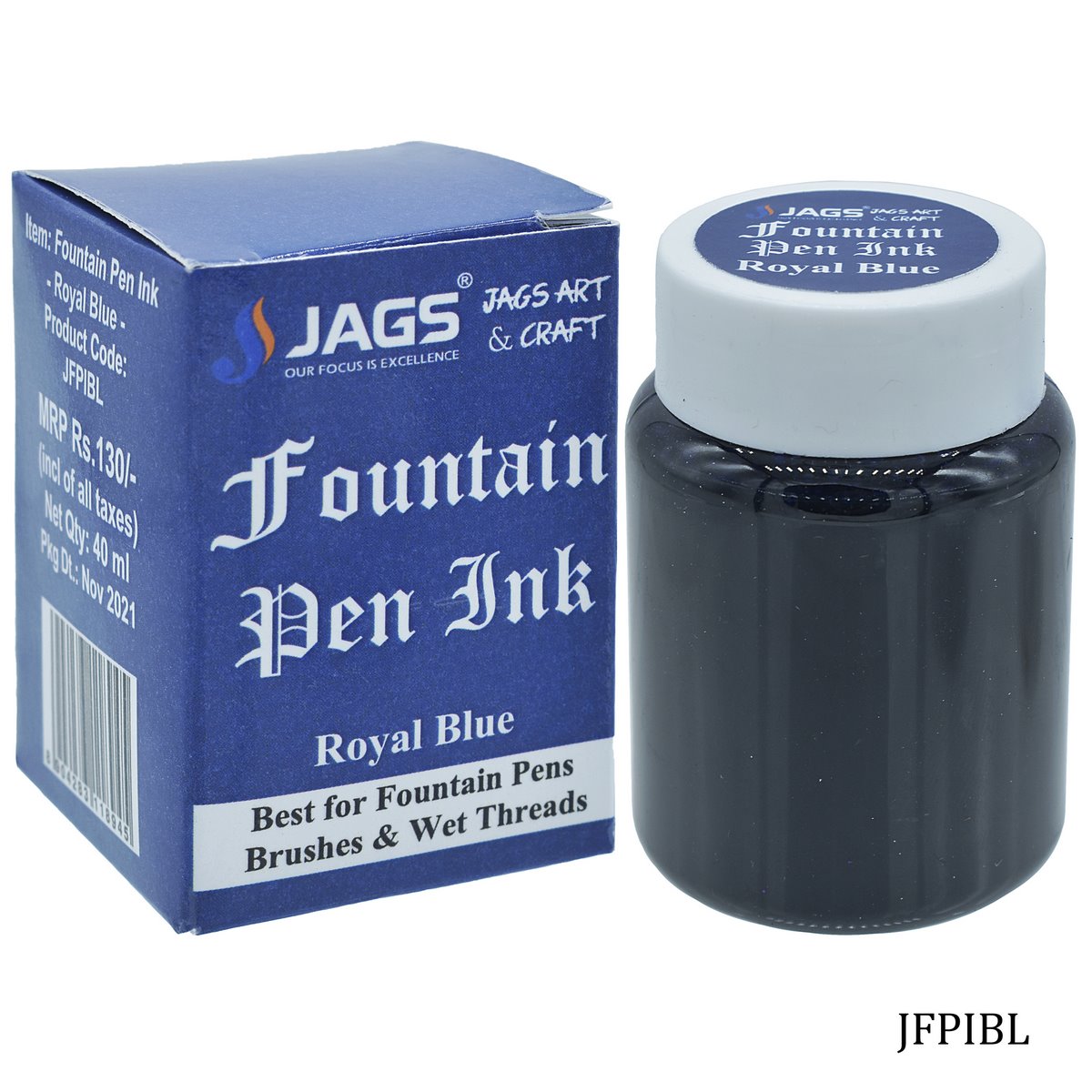 Jags Fountain Pen Inks 40Ml Royel Blue Jfpibl