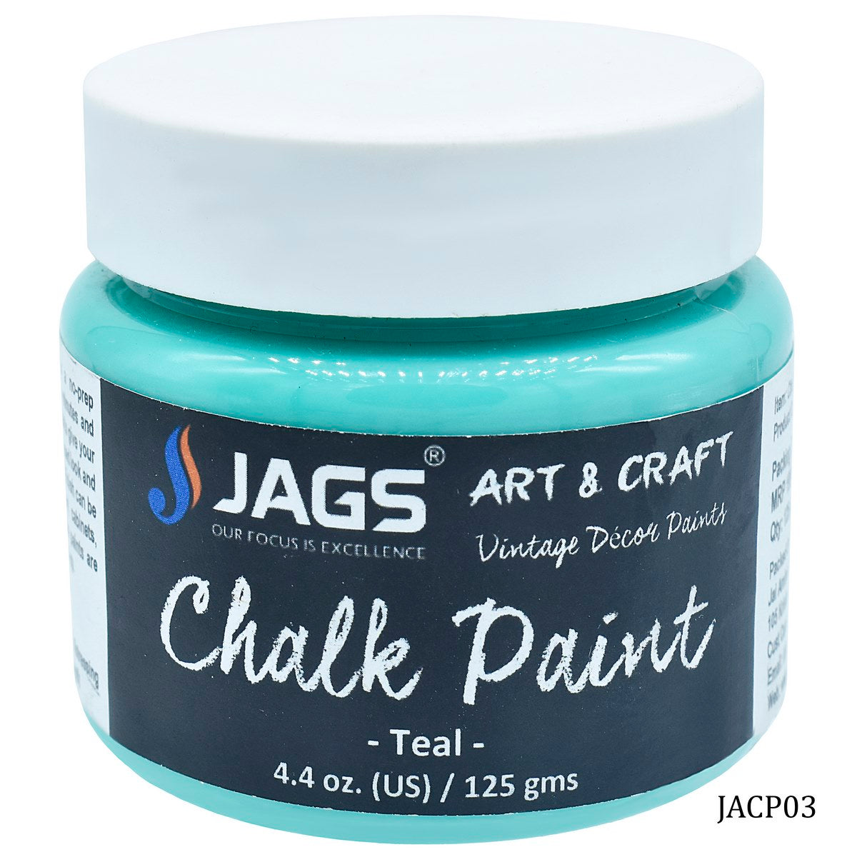 Jags Art Chalk Paint 4.4Oz 125ML Teal JACP03