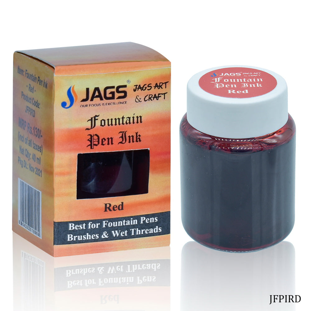 Jags Fountain Pen Inks 40Ml Red Jfpird