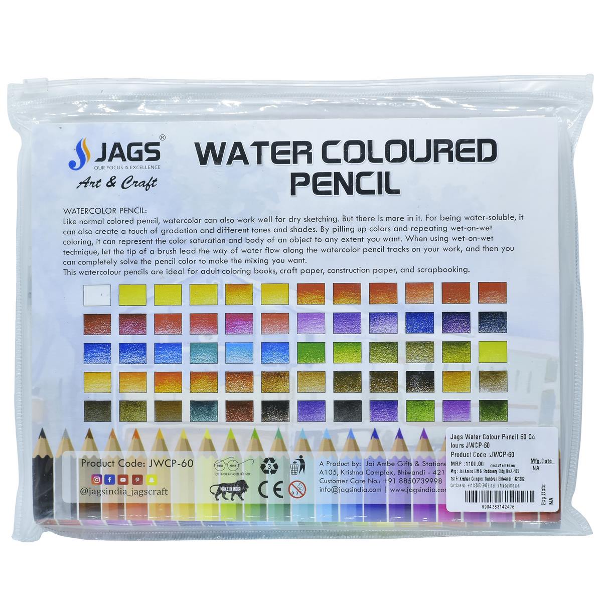 Jags Water Colour Pencil 60 Colours Jwcp-60